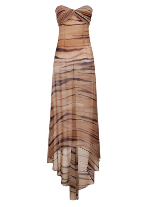 Abito Red Carpet con stampa tigre ELISABETTA FRANCHI | Abiti | ABR5562E2470